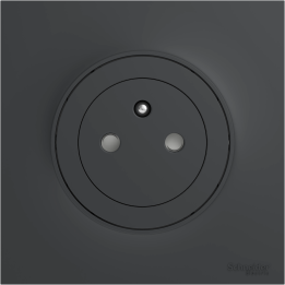 Schneider - Odace 2011 - Prise de Courant Affleurante + Plaque - Anthracite - Ref. : S540052 + S540702