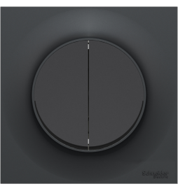Schneider Odace - Double Interrupteur/va-et-vient - Anthracite - Complète - Réf : S540214 + S540702