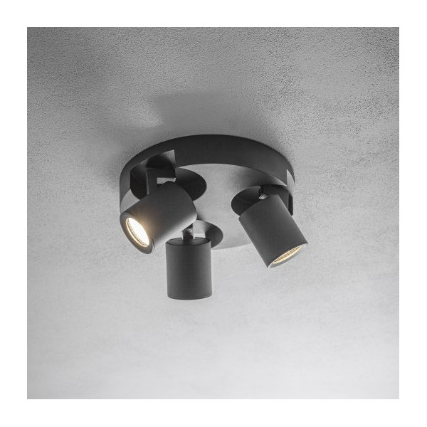 GTV Lighting - Luminaire plafond BLINK 2 - 3xGU10 - Noir - Réf : OS-BLND50W3-00