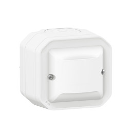 Legrand - Plexo - Détecteur mural universel - Infrarouge - Saillie - Blanc- IP55/IK07 - Réf : 069520LA+069689L