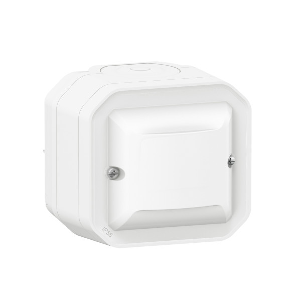 Legrand - Plexo - Détecteur mural universel - Infrarouge - Saillie - Blanc- IP55/IK07 - Réf : 069520LA+069689L