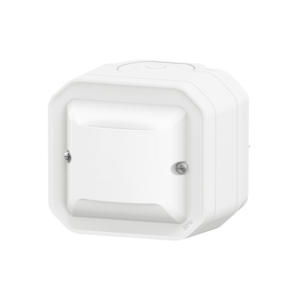 Legrand - Plexo - Détecteur mural universel - Infrarouge - Saillie - Blanc- IP55/IK07 - Réf : 069520LA+069689L