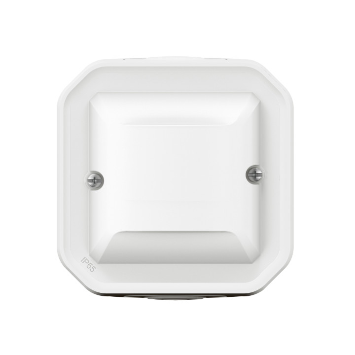 Legrand - Plexo - Détecteur mural universel - Infrarouge - Saillie - Blanc- IP55/IK07 - Réf : 069520LA+069689L