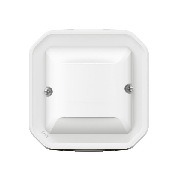 Legrand - Plexo - Détecteur mural universel - Infrarouge - Saillie - Blanc- IP55/IK07 - Réf : 069520LA+069689L