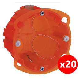 Legrand - Batibox - LOT de 20 Boîtes Multimatériaux 1 Poste Profondeur 40 mm - Réf. : 080101x20