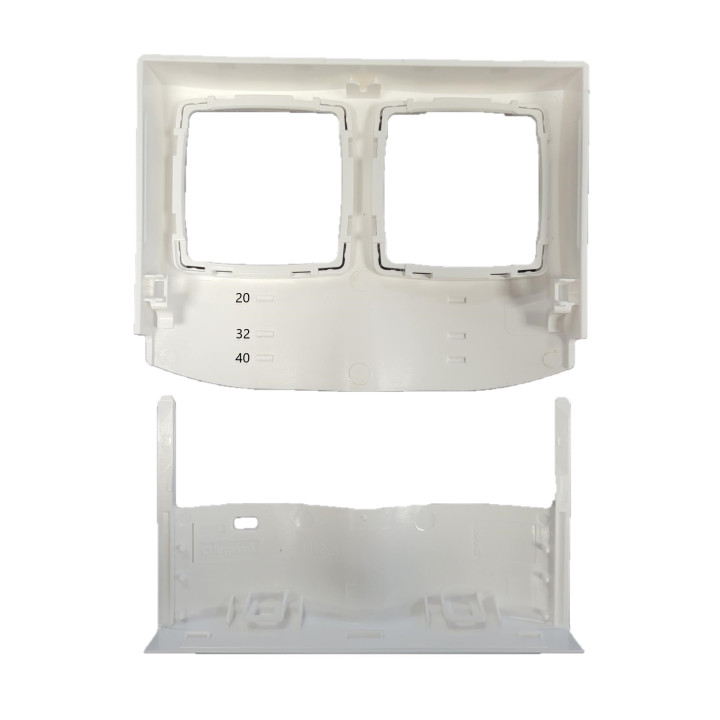 Legrand - Oteo - Cadre saillie 2 postes - Pose le long des moulures DLPlus ép. 12,5 - Composable - Blanc - Ref : 031414L
