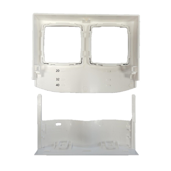 Legrand - Oteo - Cadre saillie 2 postes - Pose le long des moulures DLPlus ép. 12,5 - Composable - Blanc - Ref : 031414L