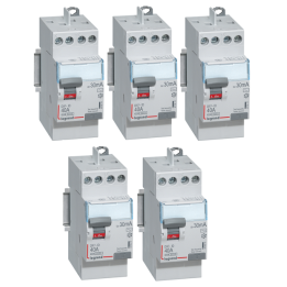 LEGRAND - DX³ - LOT de 5 Inter Différentiels - 2x40A - 30mA AC - Réf. : 411611 X 5