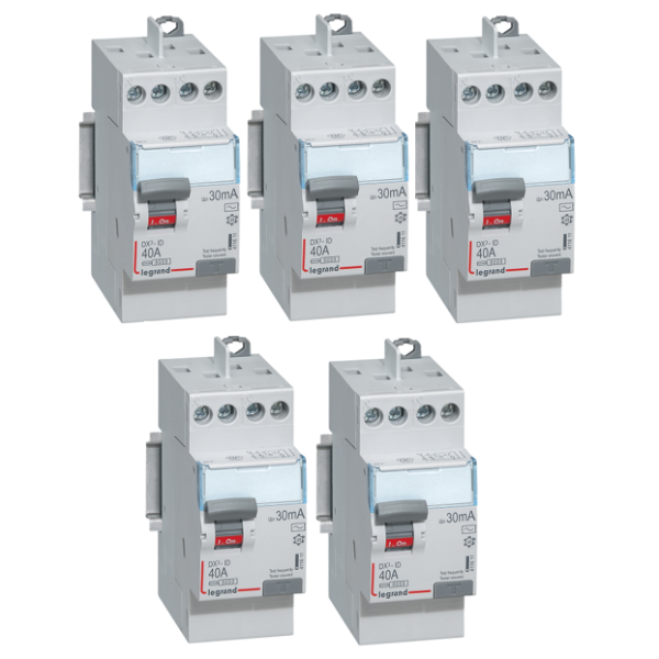 LEGRAND - DX³ - LOT de 5 Inter Différentiels - 2x40A - 30mA AC - Réf. : 411611 X 5