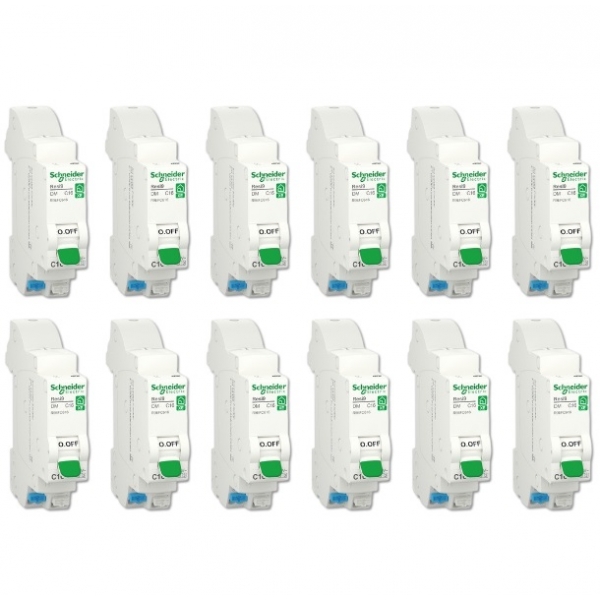 SCHNEIDER - LOT DE 12 DISJONCTEURS XE AUTO 16A - R9EFC616