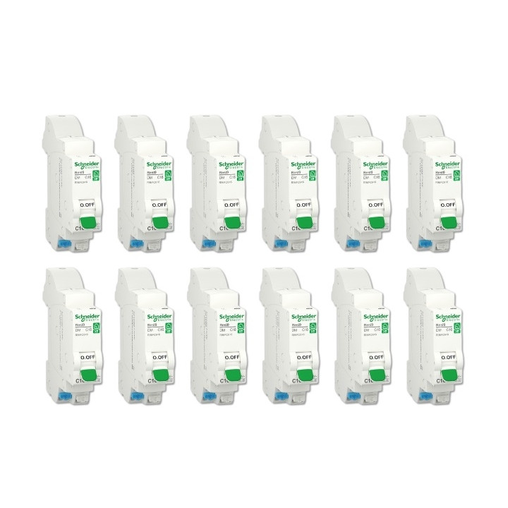 SCHNEIDER - LOT DE 12 DISJONCTEURS XE AUTO 16A - R9EFC616