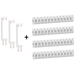 Schneider - Resi9 XE - LOT de 3 Peignes Verticale + 4 Horizontal 13M - Pour tableaux 4 rangées - Ref. : R9EXHS13x4+R9EXVx3