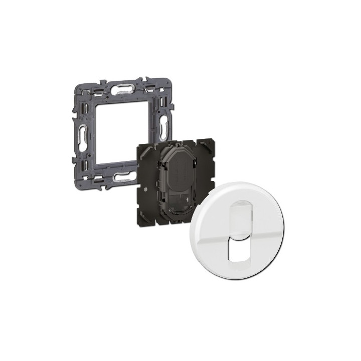 Legrand - Céliane 2024 - Prise RJ45 simple Cat.6A FTP complète blanche - SANS PLAQUE - 1 poste - Réf : 080251 + CB0346 + CM0346