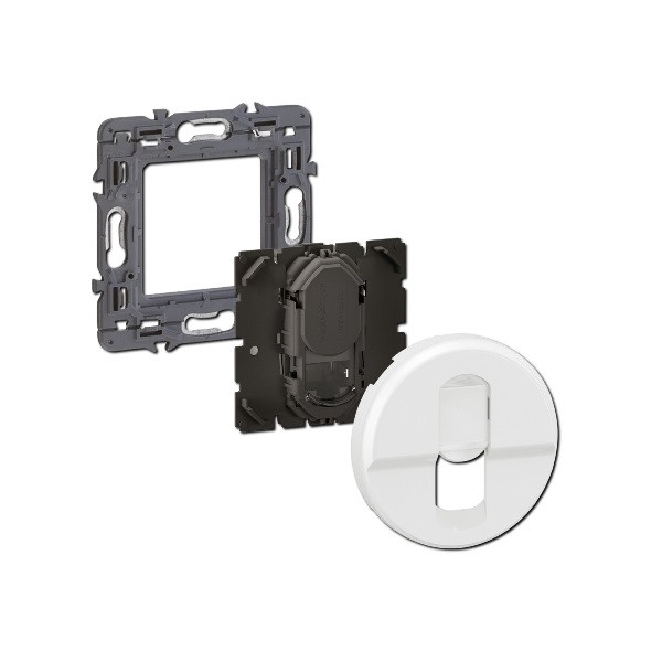 Legrand - Céliane 2024 - Prise RJ45 simple Cat.6A FTP complète blanche - SANS PLAQUE - 1 poste - Réf : 080251 + CB0346 + CM0346