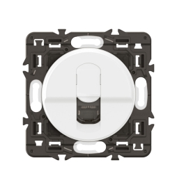 Legrand - Céliane 2024 - Prise RJ45 simple Cat.6A FTP complète blanche - SANS PLAQUE - 1 poste - Réf : 080251 + CB0346 + CM0346