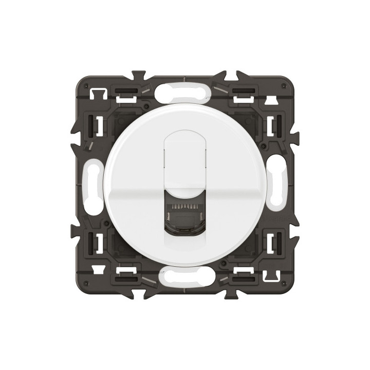 Legrand - Céliane 2024 - Prise RJ45 simple Cat.6A FTP complète blanche - SANS PLAQUE - 1 poste - Réf : 080251 + CB0346 + CM0346