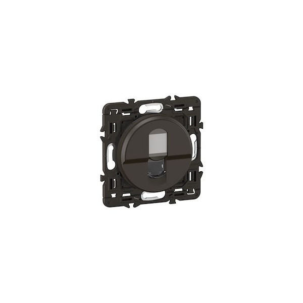 Legrand - Céliane 2024 - Prise RJ45 simple Cat.6 FTP complète noire - SANS PLAQUE - 1 poste - Réf : CZ0345
