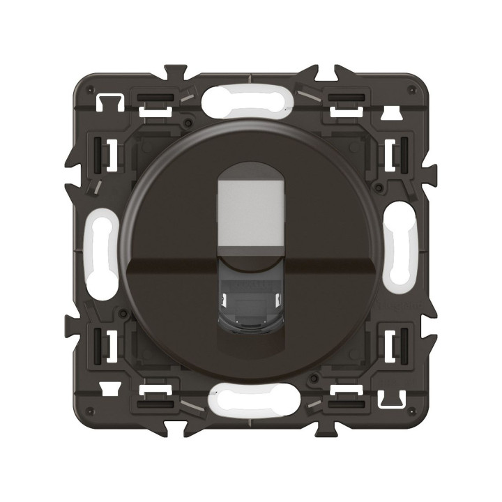 Legrand - Céliane 2024 - Prise RJ45 simple Cat.6 FTP complète noire - SANS PLAQUE - 1 poste - Réf : CZ0345