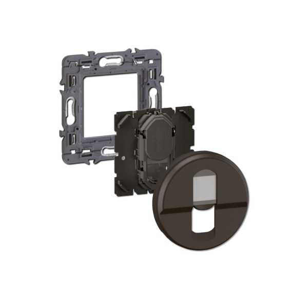 Legrand - Céliane 2024 - Prise RJ45 simple Cat.6A FTP complète noire - SANS PLAQUE - 1 poste - Réf : 080251 + CN0346 + CM0346