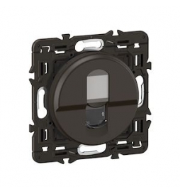 Legrand - Céliane 2024 - Prise RJ45 simple Cat.6A FTP complète noire - SANS PLAQUE - 1 poste - Réf : 080251 + CN0346 + CM0346