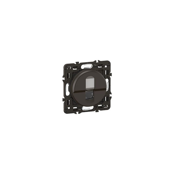 Legrand - Céliane 2024 - Prise RJ45 simple Cat.6A FTP complète noire - SANS PLAQUE - 1 poste - Réf : 080251 + CN0346 + CM0346