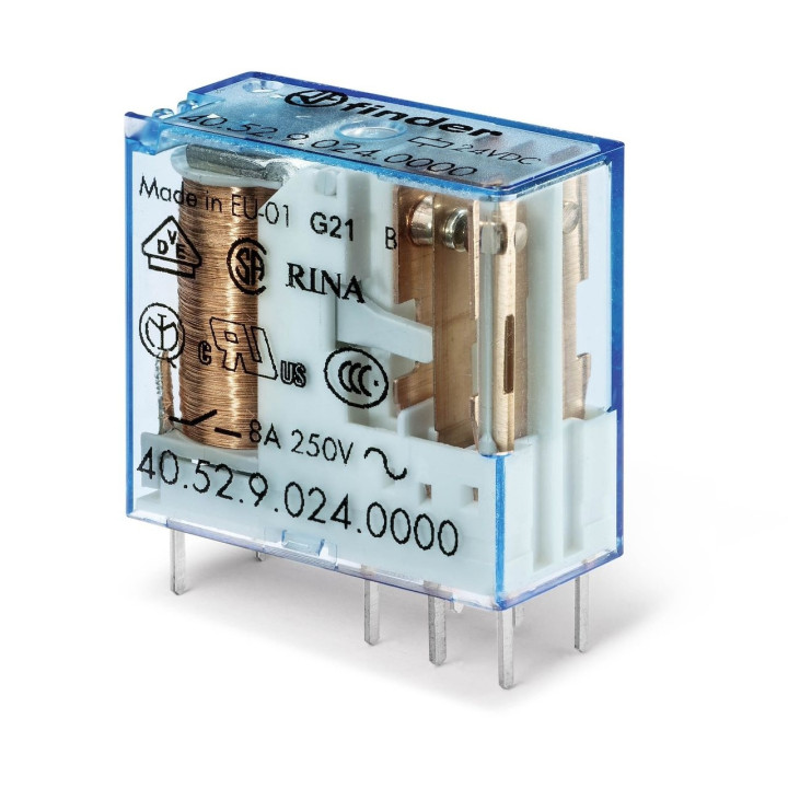 Finder - Relais circuit imprimé 2RT - 8A - 24V - DC - Réf :  405290240000