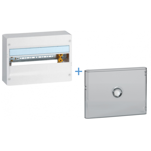 Legrand - Coffret DRIVIA 18 Modules - 1 Rangée de 18M  + porte - largeur 355mm - Réf : 401221+401241