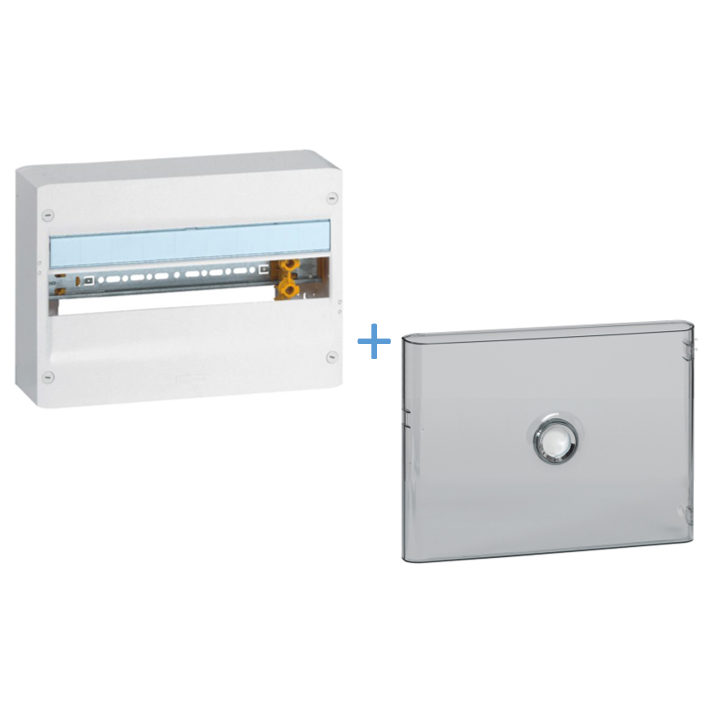 Legrand - Coffret DRIVIA 18 Modules - 1 Rangée de 18M  + porte - largeur 355mm - Réf : 401221+401241