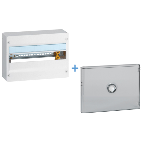 Legrand - Coffret DRIVIA 18 Modules - 1 Rangée de 18M  + porte - largeur 355mm - Réf : 401221+401241