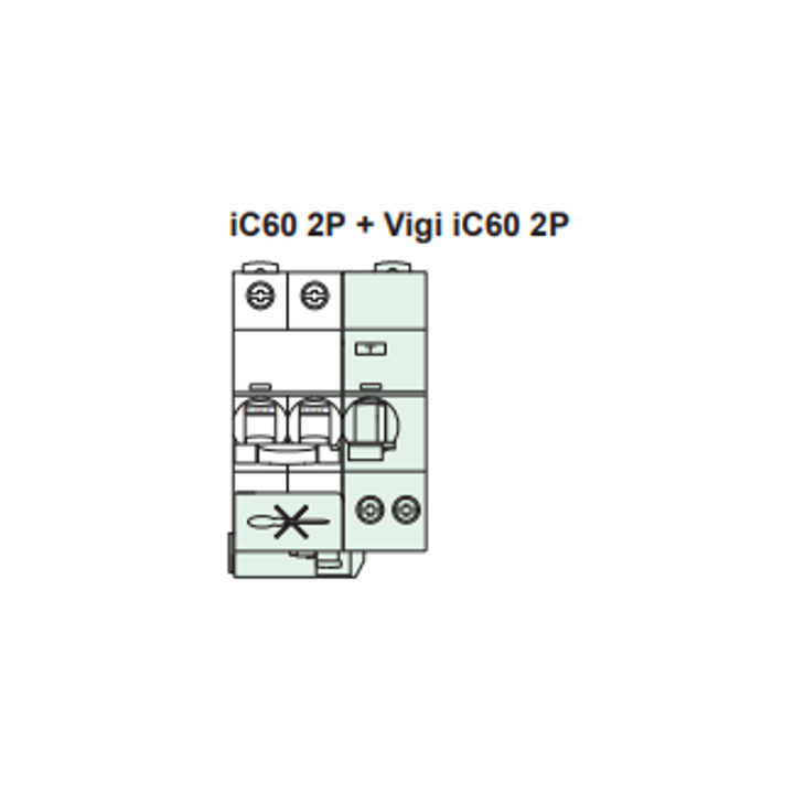 Schneider - Acti9 - iC60 - Bloc diff Vigi - 2P - 40A - 30mA - 230v -  type AC - Réf : A9Q11240