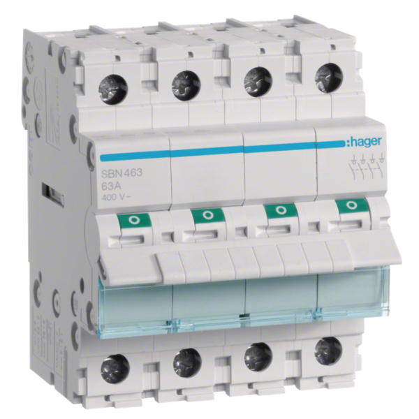 Hager - Interrupteur sectionneur 4P - 63A - 4M - SBN463