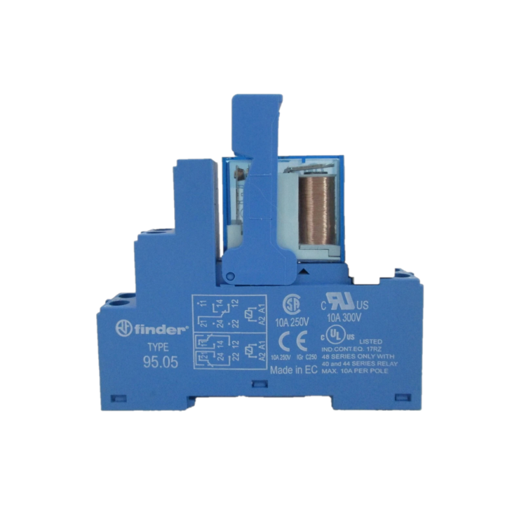 Finder - Relais Industriel 2RT - 24VDC + Embase Relais - Réf. : 405290240000+9505SPA