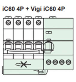 Schneider - Acti9 - iC60 - Bloc diff Vigi - 4P - 40A - 30mA - 400v -  type AC - Réf : A9Q11440