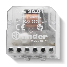 Finder - Télérupteur encastrable 10A - 1NO - 230VAC - Réf : 260182300000