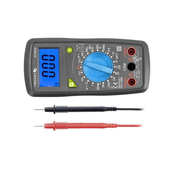 Multimètre numérique universel Hogert HT1E602, mesure jusqu’à 600V, catégorie de sécurité CAT III - vue 4