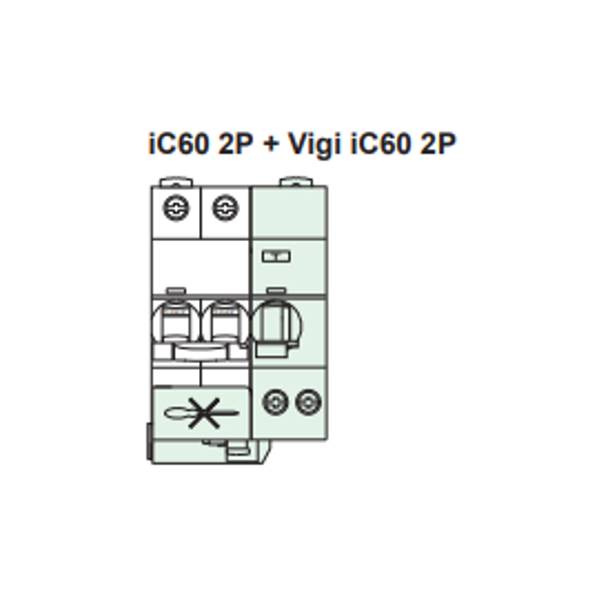 Schneider - Acti9 - iC60 - Bloc diff Vigi - 2P - 25A - 30mA - 230v -  type AC - Réf : A9Q11225