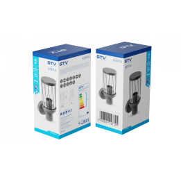 GTV Lighting - Applique murale LED Kerta - E27 - Noir - Réf : OS-KERTOUA-30