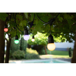 GTV Lighting - LOT - Guirlande de jardin - 10m - avec Ampoules couleurs - 220-240V - Réf : LOT3254