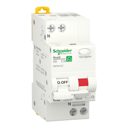 Schneider - Resi9 XP - disj diff - 1P+N - 32A - 30mA - courbe C - type Fsi - Réf : R9PDCF32