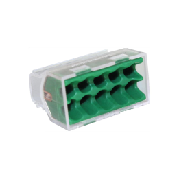 Eur'Ohm - Borne de connexion rapide - 10 entrées - Vendu par 100 - Vert - Réf : 70069