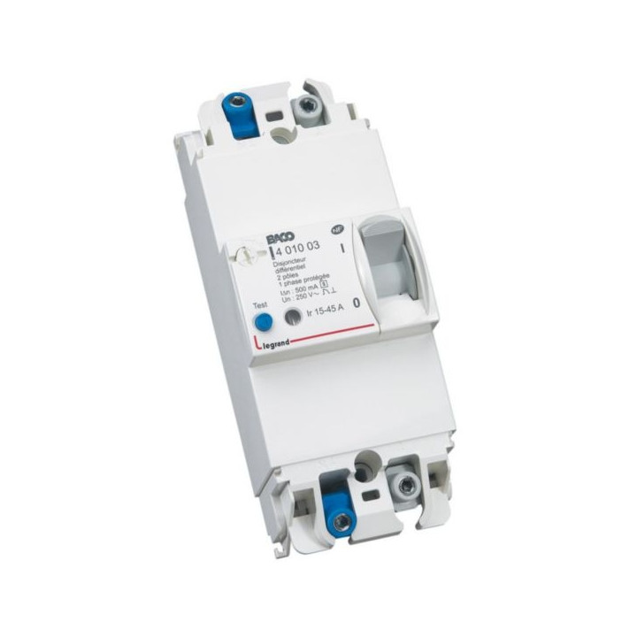 Legrand - Disjoncteur de branchement Enedis - 15/45A - Sélectif - 500mA - bipolaire - Réf : 401003