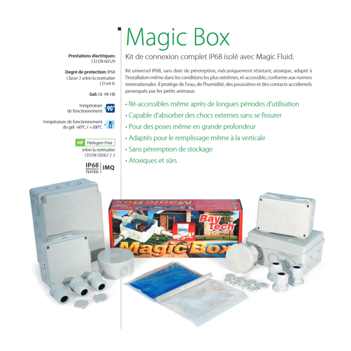 Ray Tech - Magic Box - Kit de connexion complet IP68 isolé avec Magic Fluid - D100. - MAGICBOX100
