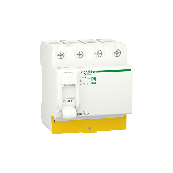 SCHNEIDER - Resi9 XP - interrupteur différentiel - 4P - 40A - 30mA - Type AC - peignable - Réf : R9PRC440