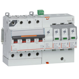 Legrand - Parafoudre basse tension T2, protégé - Imax 20 kA/pôle- 3P+N 320V - 8 mod - 412211