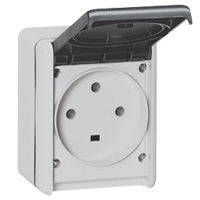 Prise De Courant 2P T étanche Plexo 16A 250V IP55 IK08 Livrée Complète Pour Fixation Saillie Gris Legrand 85118423