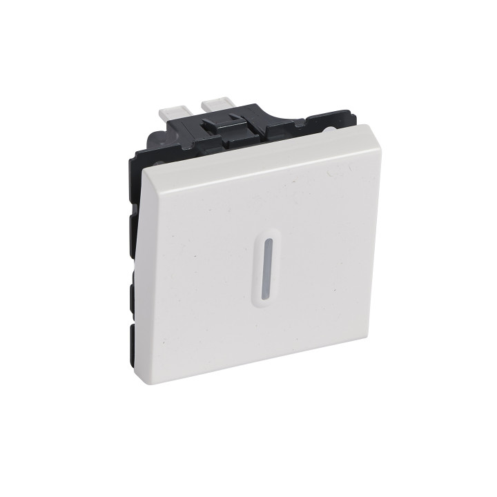 Legrand Mosaic - Bouton poussoir - 2 modules - 6A - 230V à voyant LED - 077042