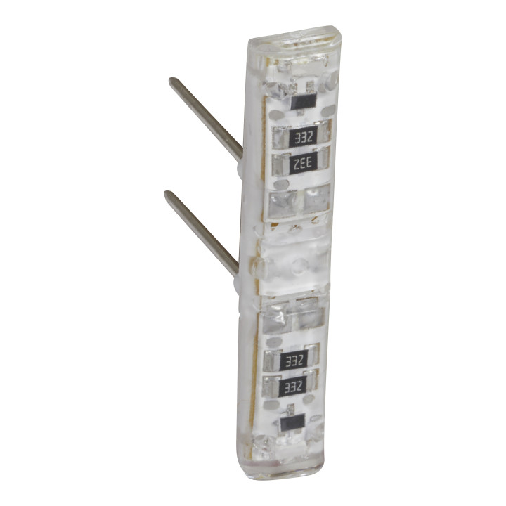 Legrand - Voyant lumineux 12V, 24V, 48V Mosaic - Easy-Led brochable à LEDs blanches - socle blanc - Réf : 067687L