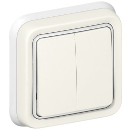 Legrand Plexo - Double va-et-vient Prog Plexo encastré blanc - 10 AX - Réf : 069855