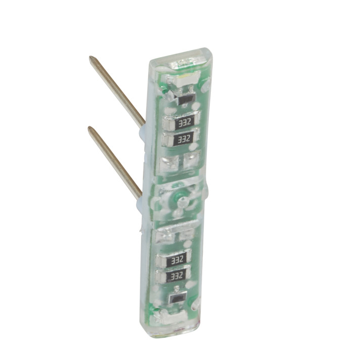 Legrand - Mosaic L - Voyant témoin 12V, 24V, 48V Mosaic - Easy-Led brochable à LEDs blanches Mosaic - socle bleu - Réf : 067689L