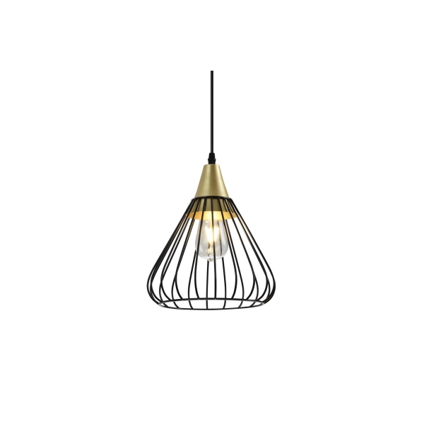 GTV - Plafonnier TESS-2394 - E27 - 40W - IP20 - 220-240VAC - Noir/Doré - Réf : OS-TESS-11-DEC